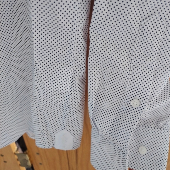 Reserved Men's White and Black Polka Dot Shirt - Picture 3 of 7
